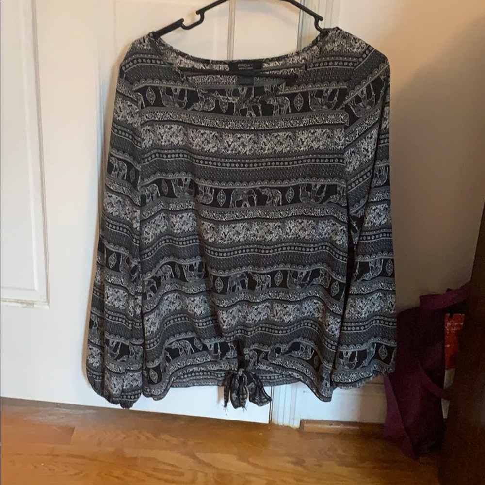 Black and white blouse